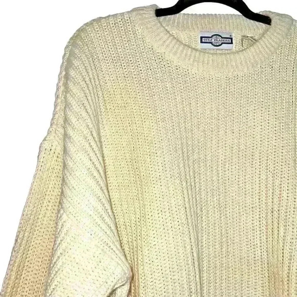 Vtg Gulf Traders Sz XL Chunky Knit Pullover‎ Sweater Cozy Cabincore - Picture 8 of 13
